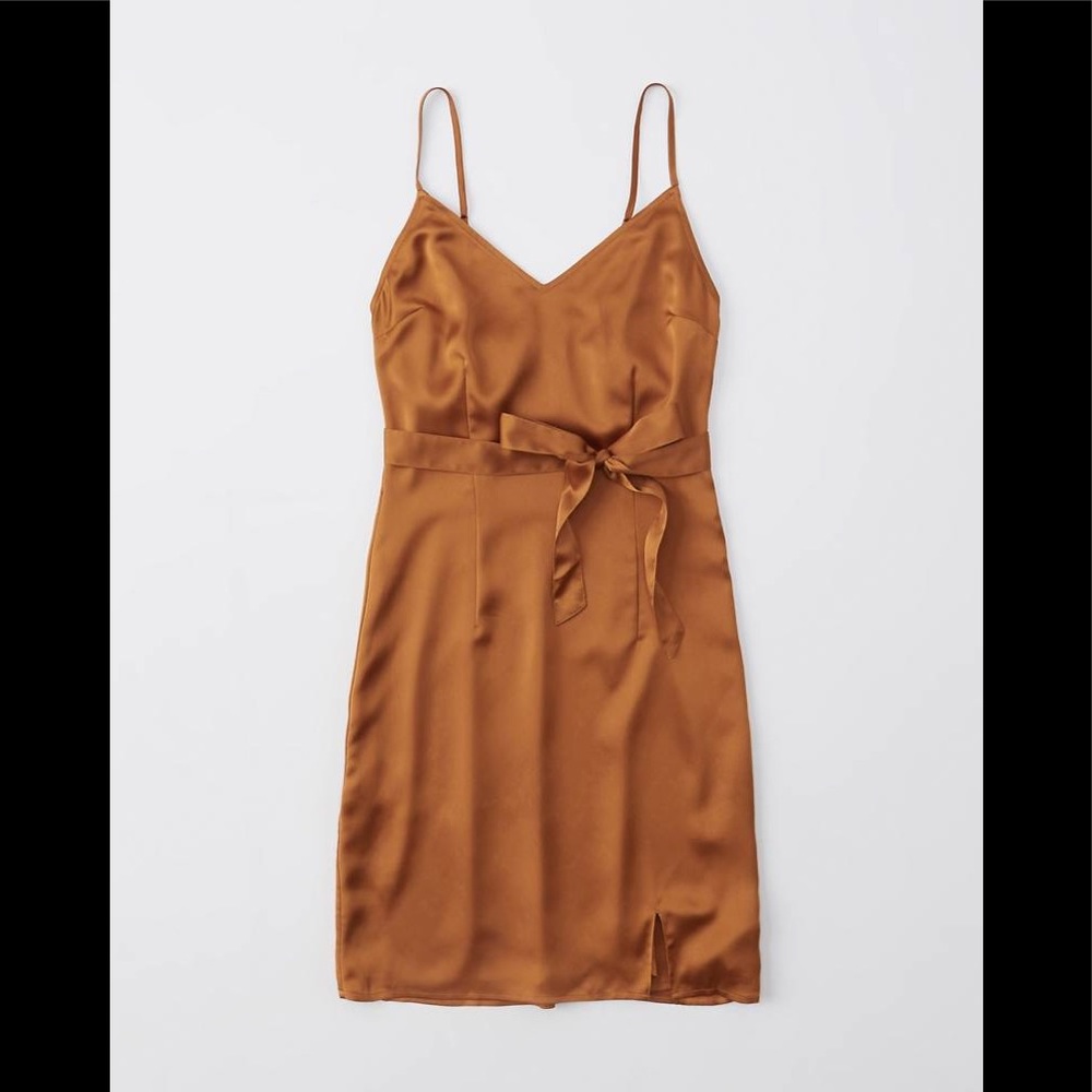 A&F satin belted cami mini slip dress sz XS petite